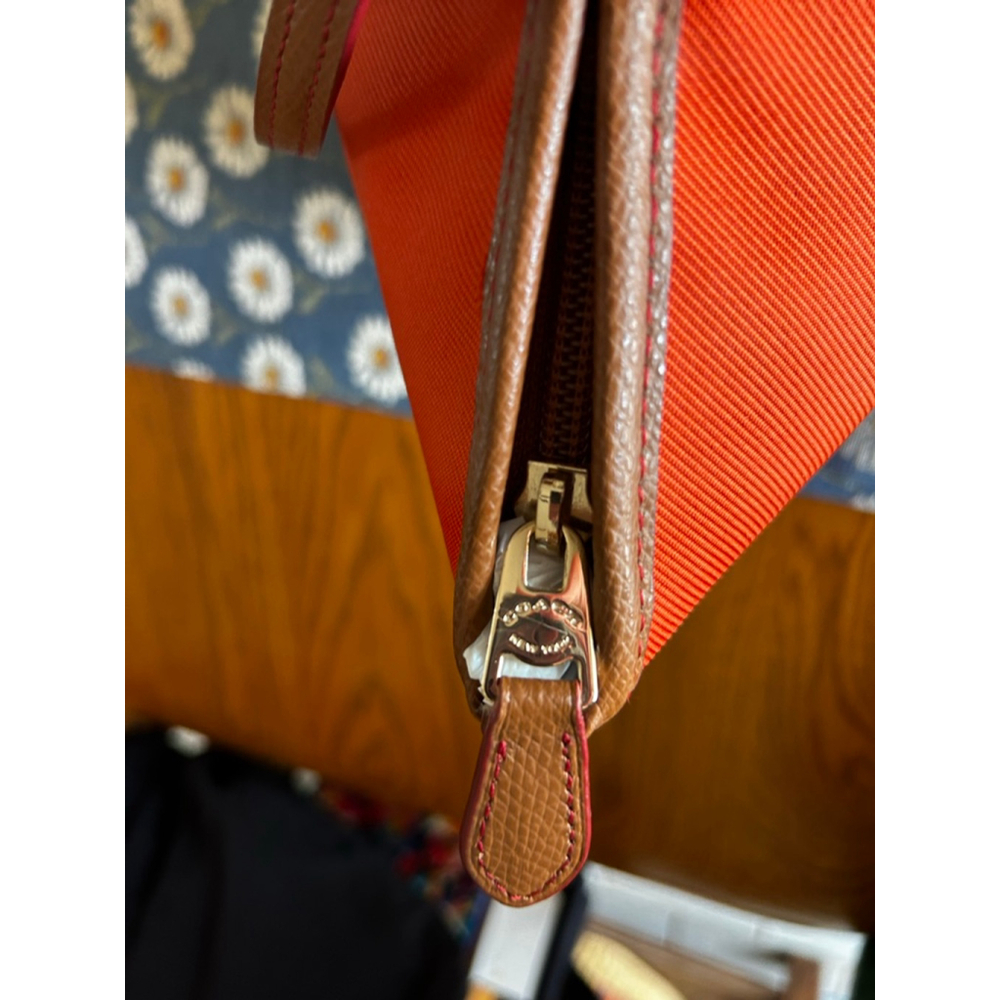 Coach Sawyer Orange Nylon Tote Leather Trim Shoulder Bag Large - Picture 5 of 11